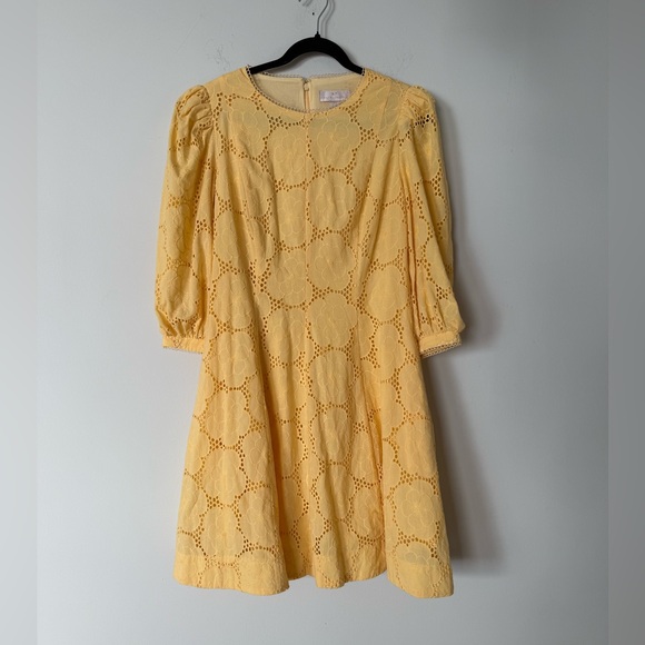 Rachel Parcell Dresses & Skirts - Rachel Parcell Buttercup Puff Sleeve Eyelet Fit & Flare Dress 100% Cotton
